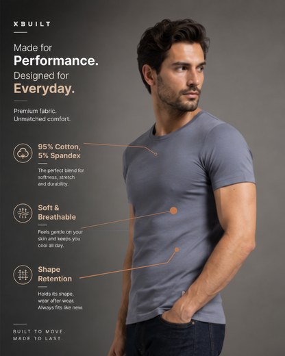 Muscle Fit Round Neck Tee