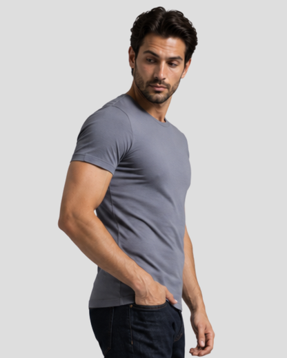 Muscle Fit Round Neck Tee