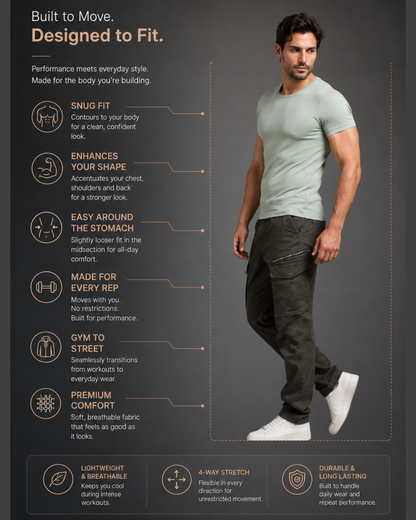 Muscle Fit Round Neck Tee