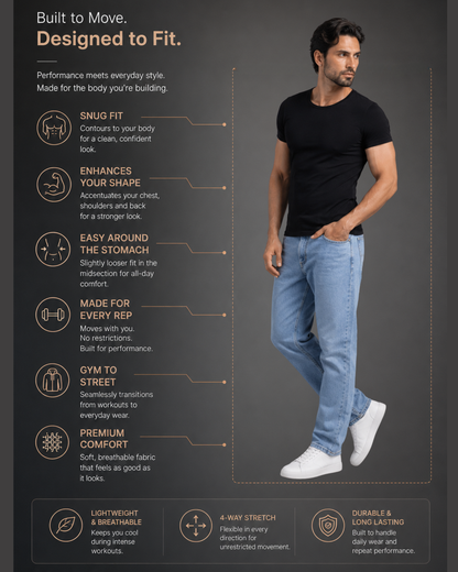 Muscle Fit Round Neck Tee