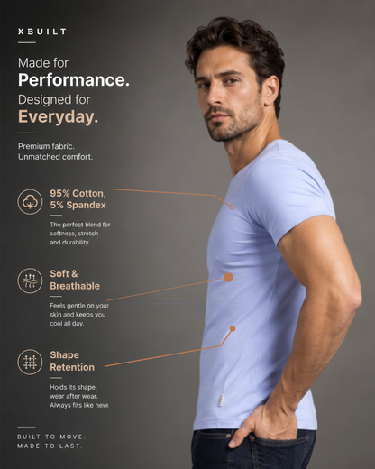 Muscle Fit Round Neck Tee