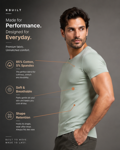 Muscle Fit Round Neck Tee