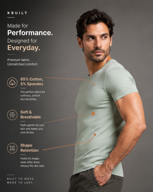 Muscle Fit Round Neck Tee