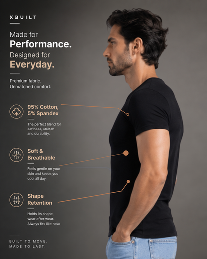 Muscle Fit Round Neck Tee
