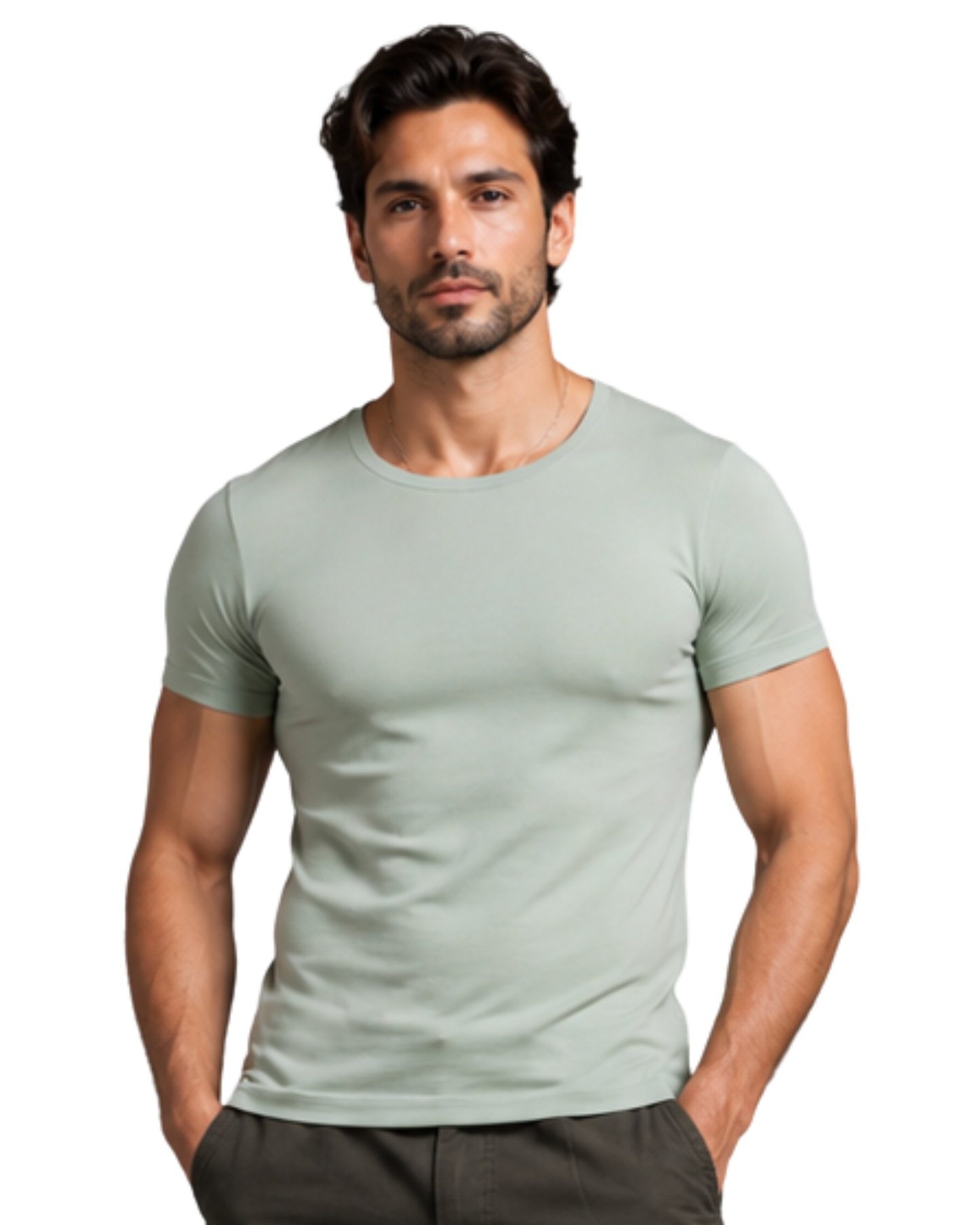 Muscle Fit Round Neck Tee
