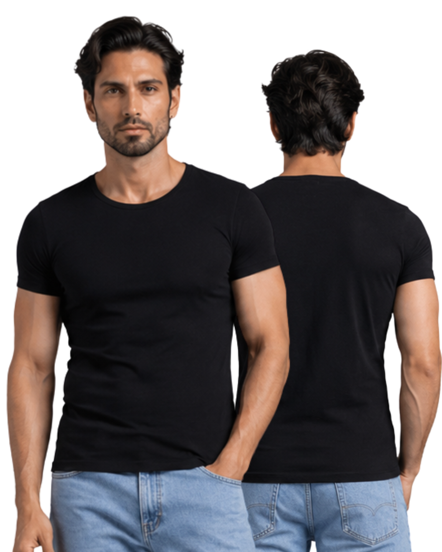 Muscle Fit Round Neck Tee