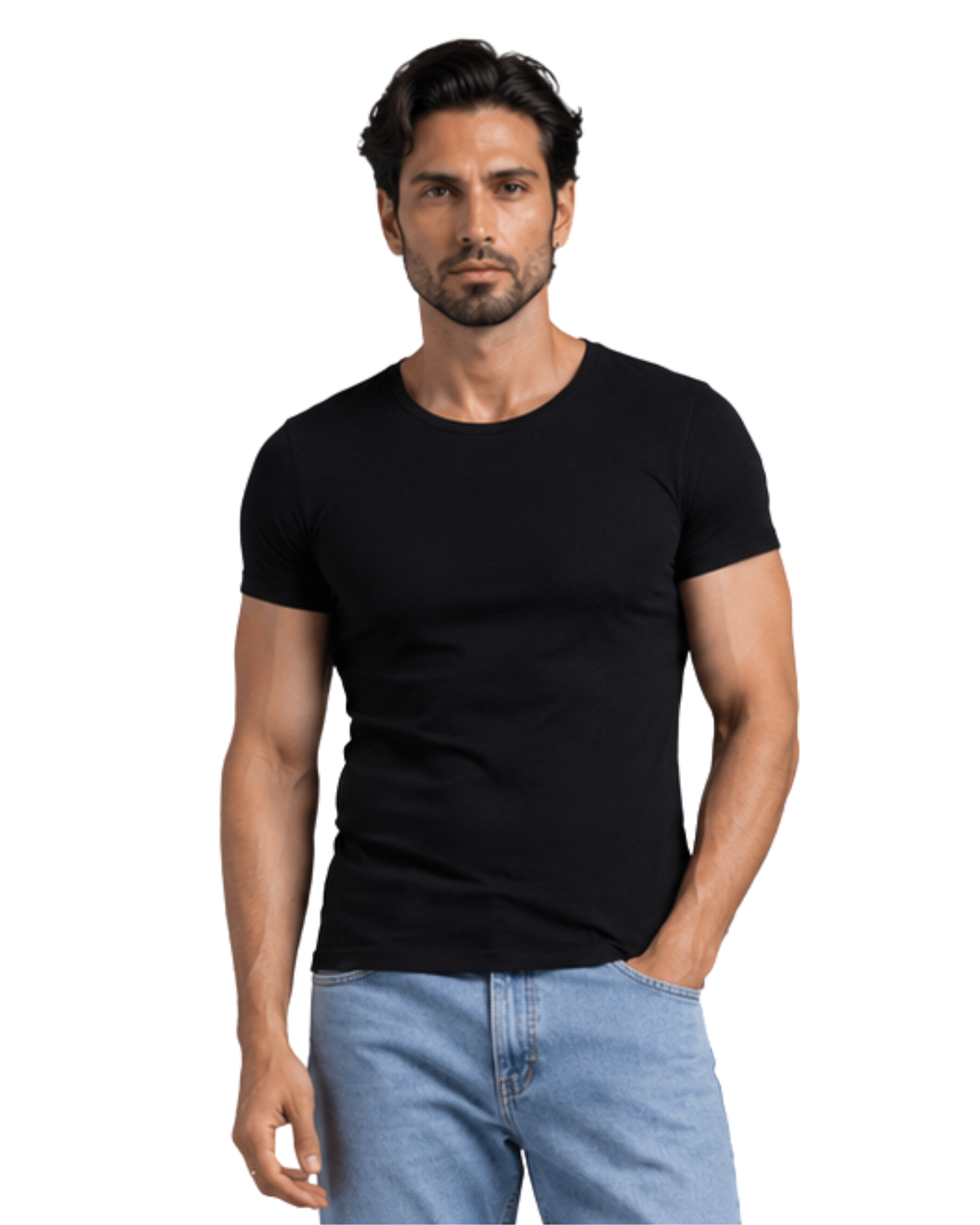 Muscle Fit Round Neck Tee