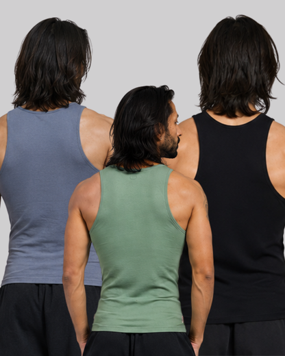 Round Neck Tank Top - Pack of 3