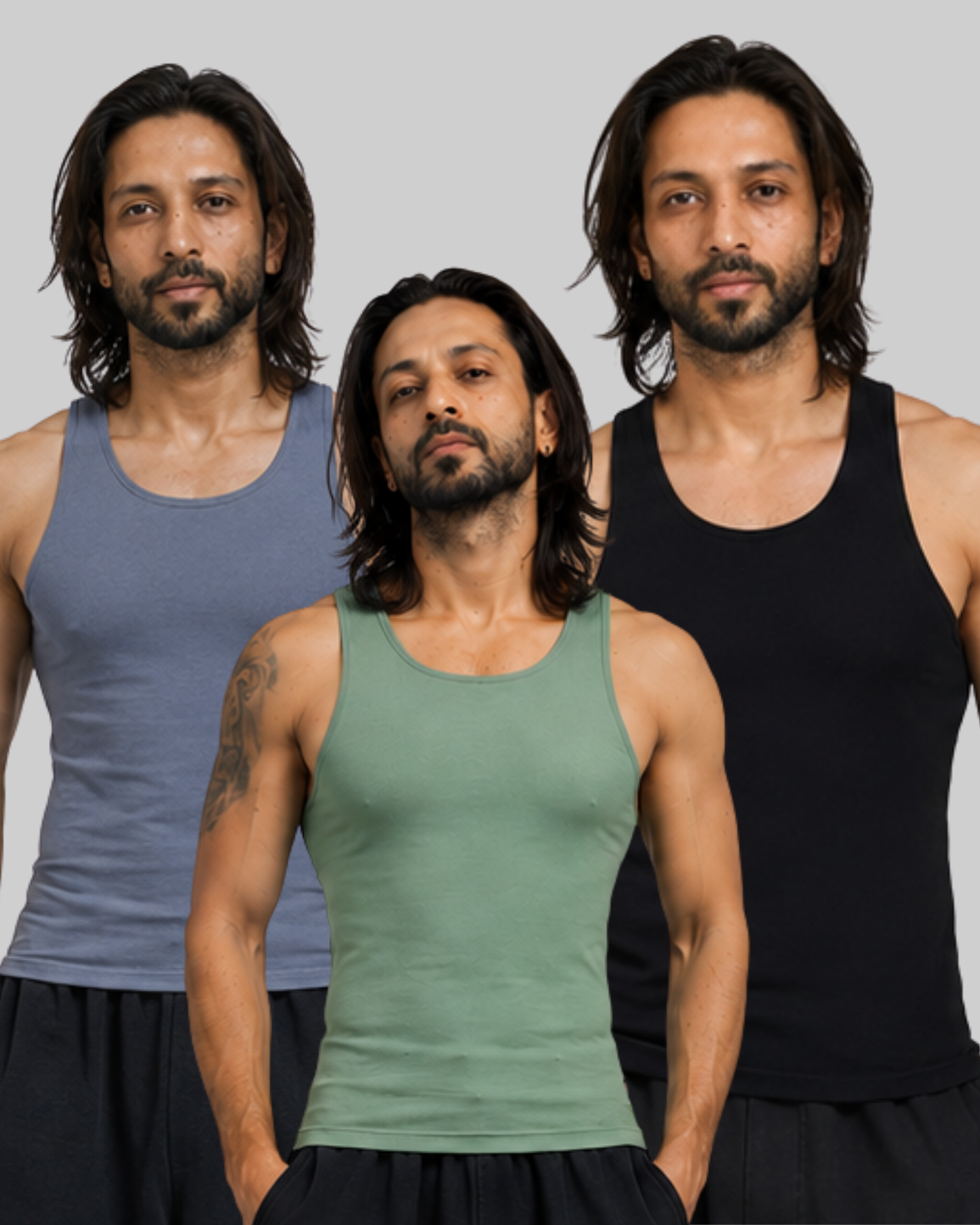 Round Neck Tank Top - Pack of 3